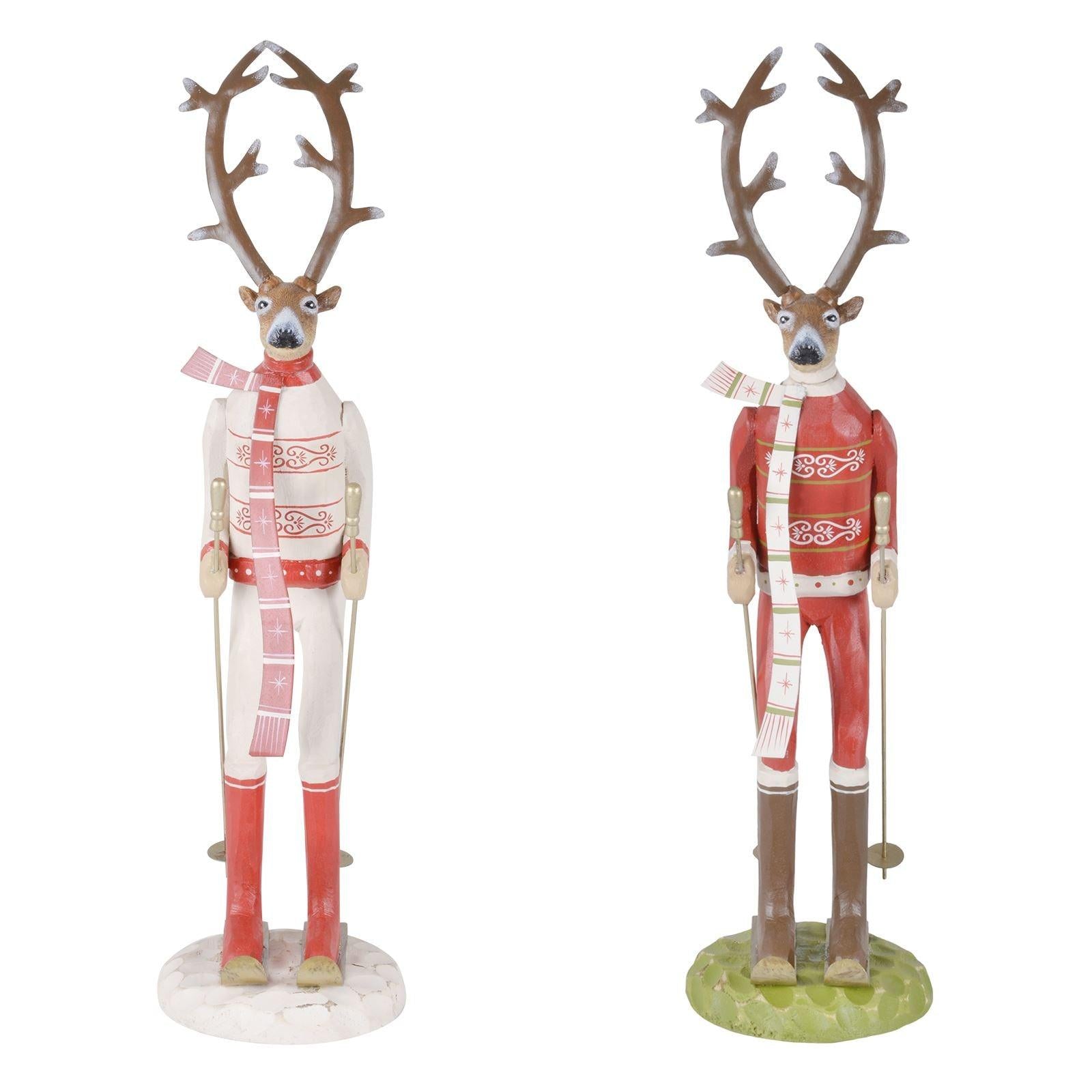 Mr Crimbo 17" Novelty Skiiing Reindeer Christmas Ornament - MrCrimbo.co.uk -XS4508 - Red -christmas decorations